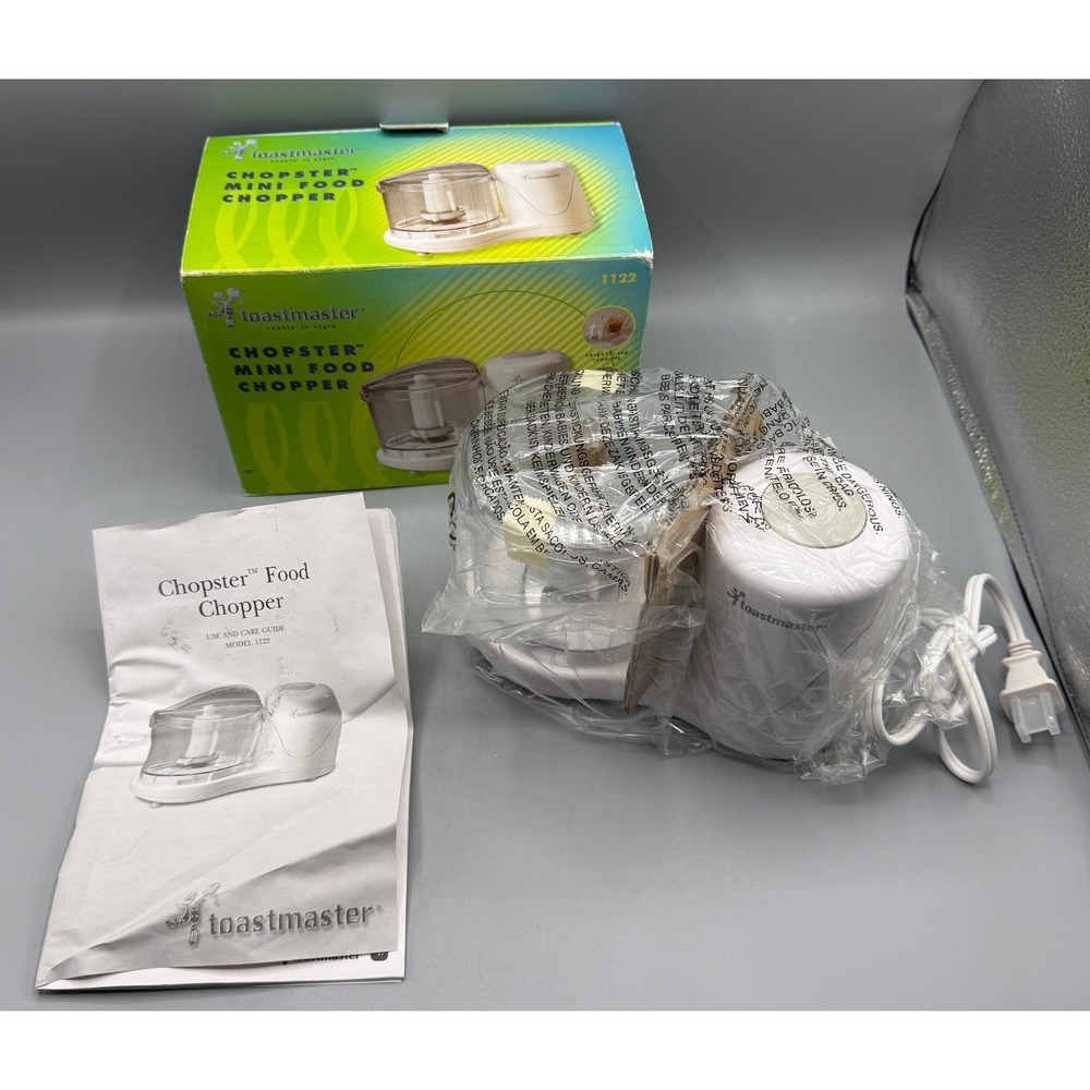 Toastmaster Chopster Mini Food Chopper 1122 White 1.5 Cup Electric Processor NIB